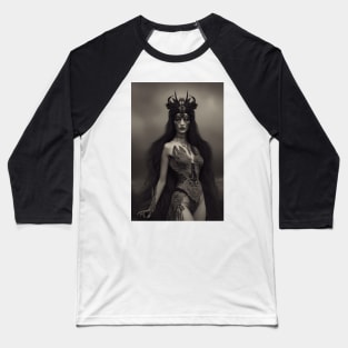 Raven Warrior Queen of the Dark Realm Baseball T-Shirt